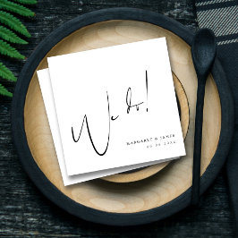 Servilleta De Papel Boda Personalizada en Blanco y Negro