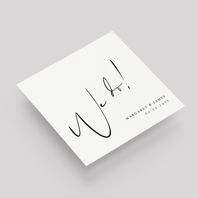 Servilleta De Papel Boda Personalizada en Blanco y Negro (Personalized Wedding Napkins with We Do Design)