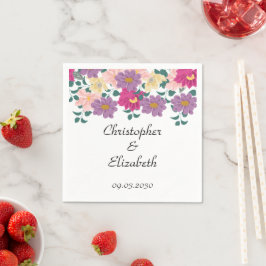 Servilleta De Papel Boda Personalizada Floral Elegante