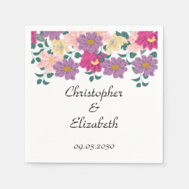 Servilleta De Papel Boda Personalizada Floral Elegante