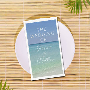 Servilleta De Papel Boda Personalizada Fotografía de Playa Hermosa