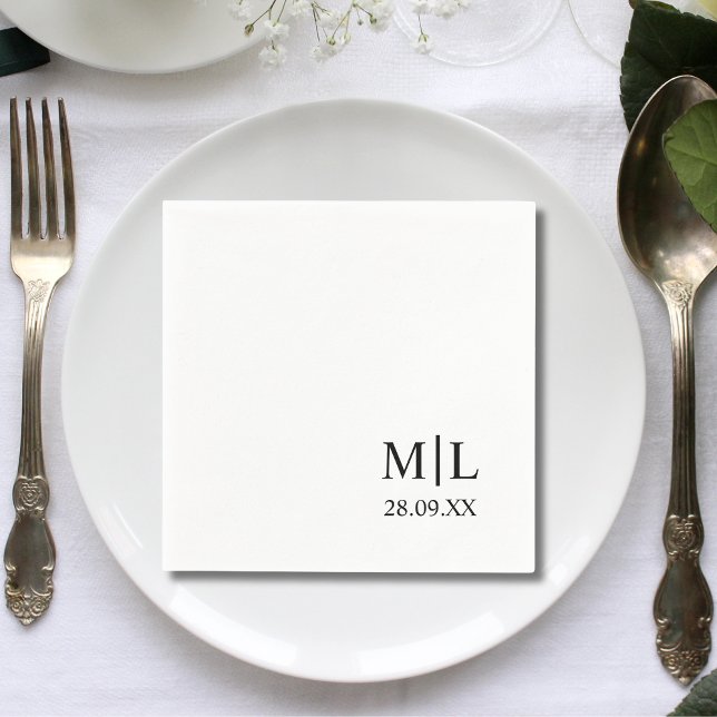 Servilleta De Papel Boda personalizada Minimalista monograma moderno (Subido por el creador)