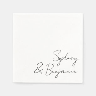 Servilleta De Papel Boda personalizada minimalista simple moderna en n