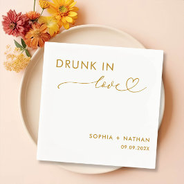 Servilleta De Papel Boda Personalizada Modern Drunk In Love