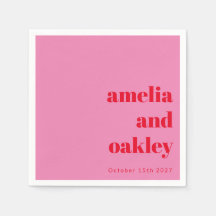 Boda personalizada negrita y retro rosa moderno