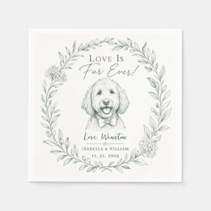 Servilleta De Papel Boda personalizada perro mascota vegetación floral