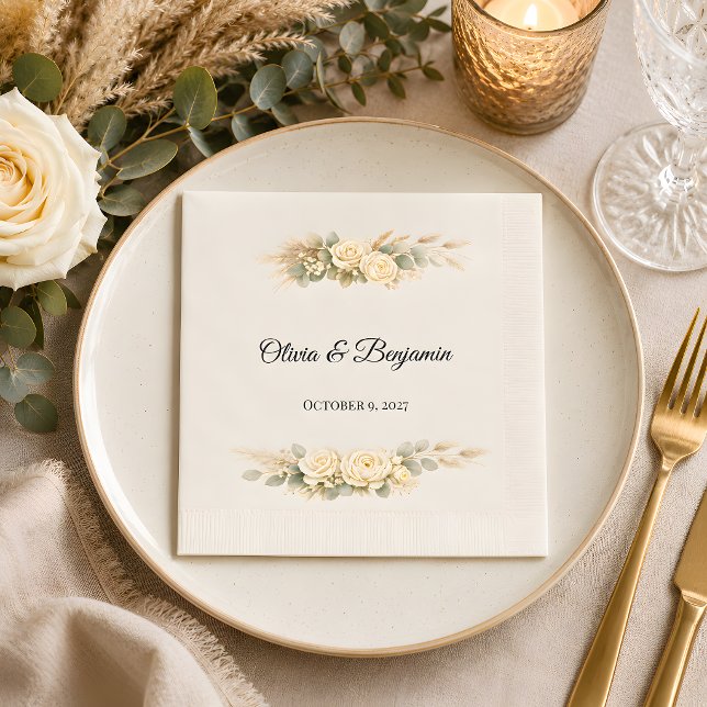 Servilleta De Papel Boda personalizada rústica de lujo (Part of the lusury rustic wedding theme collection, napkin)