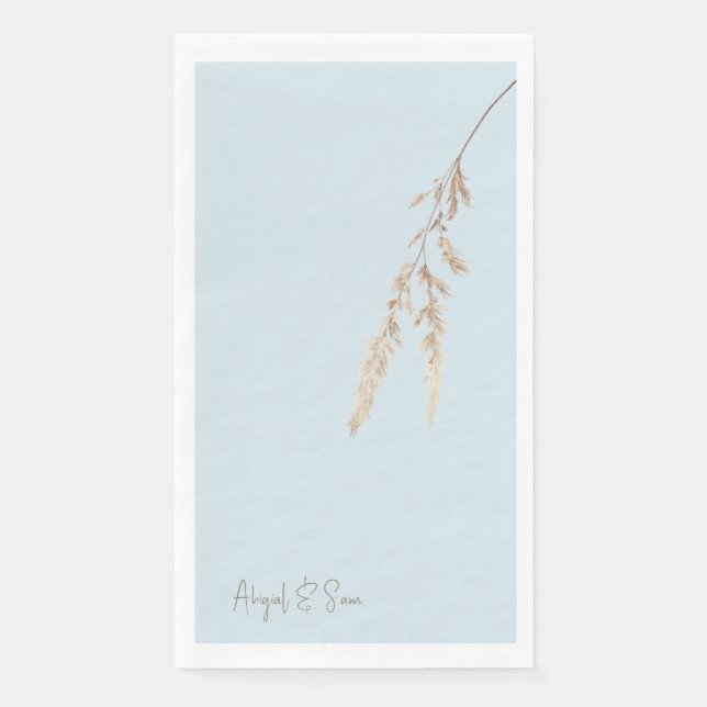 Servilleta De Papel Boda personalizada Sky Blue Script (Anverso)