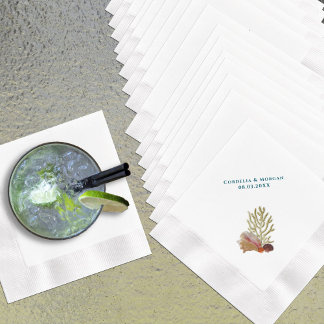 Servilleta De Papel Boda Personalizado Cocktail Napkins Seasheles