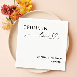 Servilleta De Papel Boda Personalizado De Borracho Moderno Enamorado