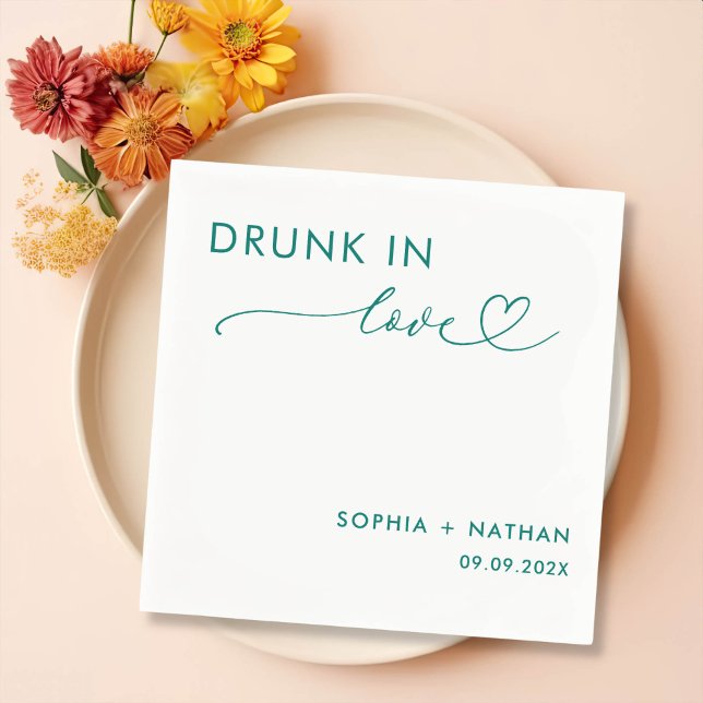 Servilleta De Papel Boda Personalizado De Borracho Moderno Enamorado (Subido por el creador)
