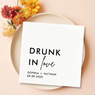 Servilleta De Papel Boda Personalizado De Borracho Moderno Enamorado