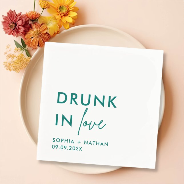 Servilleta De Papel Boda Personalizado De Borracho Moderno Enamorado (Subido por el creador)
