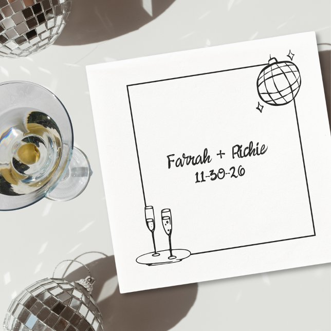 Servilleta De Papel Boda Personalizado de Discografía Escrita A Mano (Subido por el creador)