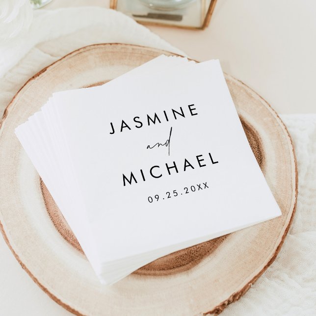 Servilleta De Papel Boda personalizado de escritura negra moderna (Subido por el creador)