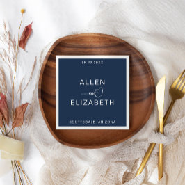 Servilleta De Papel Boda personalizado de estilo azul de la Marina mod