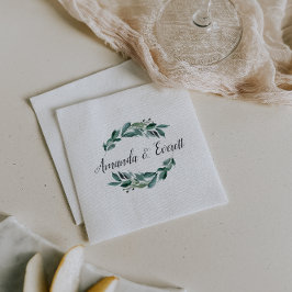 Servilleta De Papel Boda personalizado de follaje abundante