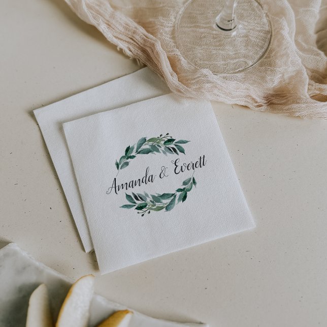 Servilleta De Papel Boda personalizado de follaje abundante (Subido por el creador)
