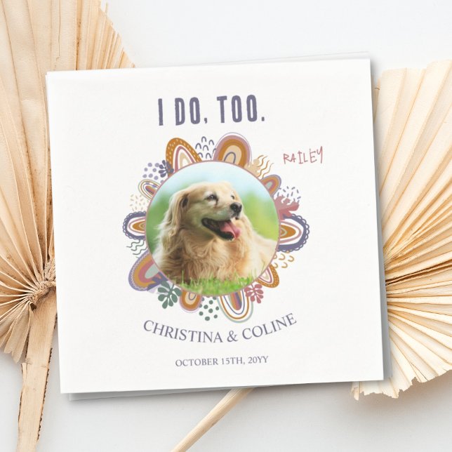Servilleta De Papel Boda personalizado de foto de gato de perro Mascot (Subido por el creador)