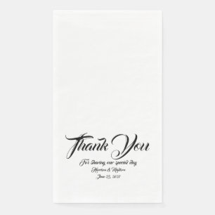 Servilleta De Papel Boda personalizado de guiones negros gracias a los