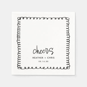 Servilleta De Papel Boda personalizado de Hand Drawn Cheys