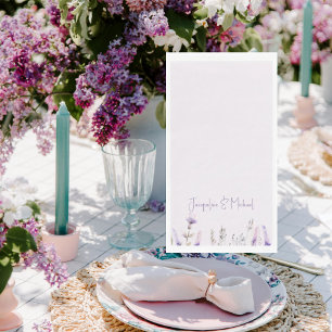 Servilleta De Papel Boda personalizado de la floral de lavanda
