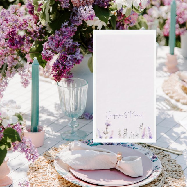 Servilleta De Papel Boda personalizado de la floral de lavanda (Subido por el creador)