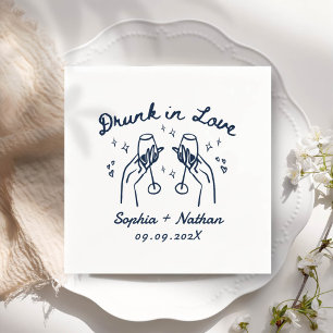 Servilleta De Papel Boda Personalizado De La Mano Borrada En El Amor