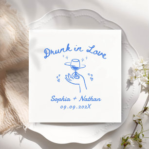 Servilleta De Papel Boda Personalizado De La Mano Borrada En El Amor