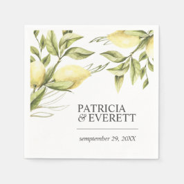 Servilleta De Papel Boda personalizado de la moda Lemons and Leaves Bo