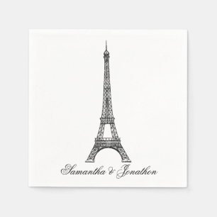 Servilleta De Papel Boda Personalizado de la Torre Eiffel parisina