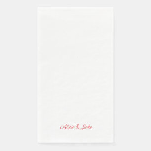 Servilleta De Papel Boda personalizado de nombres de guiones rojos