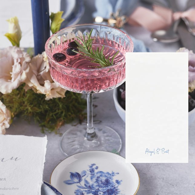 Servilleta De Papel Boda personalizado de texto azul de zafiro (Subido por el creador)
