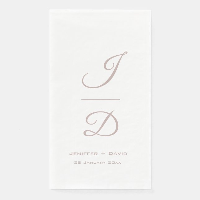 Servilleta De Papel Boda personalizado, ducha de novia/compromiso (Anverso)