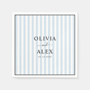 Servilleta De Papel Boda personalizado francés mínimo y Moda azul