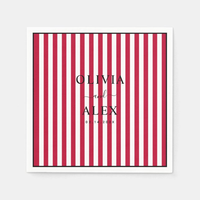 Servilleta De Papel Boda personalizado mínimo y de Moda (Anverso)