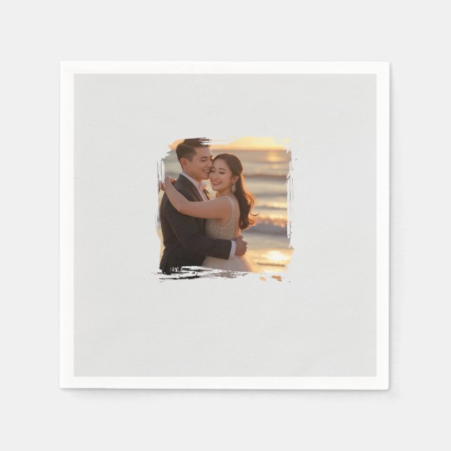 Servilleta De Papel Boda Photo Napkin (Anverso)