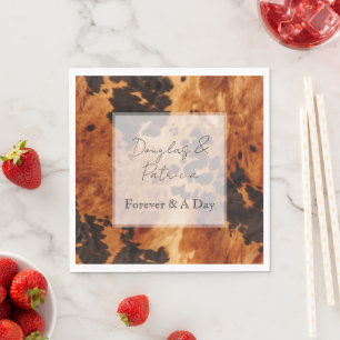 Servilleta De Papel Boda Piel de vaca de crema marrón