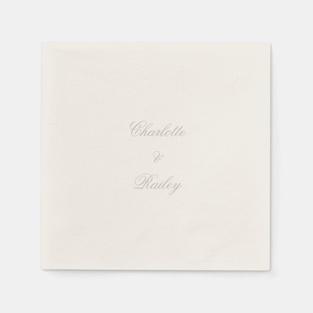 Servilleta De Papel Boda plateado (Anverso)
