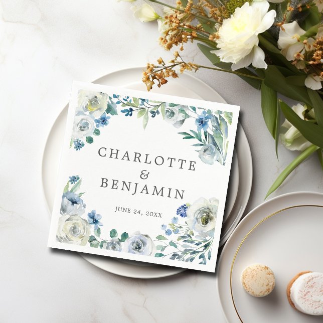 Servilleta De Papel Boda Primaria Personalizado Floral de Peonia Blanc (Subido por el creador)