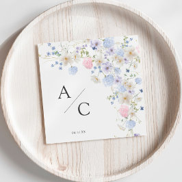 Servilleta De Papel Boda Primavera Purple & Pink Wildflowers