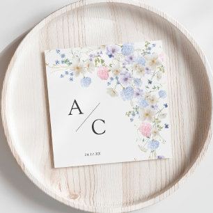 Servilleta De Papel Boda Primavera Purple & Pink Wildflowers