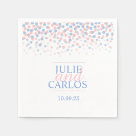 Servilleta De Papel Boda punto confetti personalizado rosa azul servil
