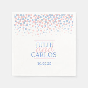 Servilleta De Papel Boda punto confetti personalizado rosa azul servil