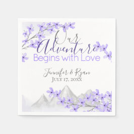Servilleta De Papel Boda Purple Lilac Mountain View