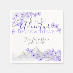 Servilleta De Papel Boda Purple Lilac Mountain View