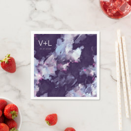 Servilleta De Papel Boda Purple Modern Brush Stroke