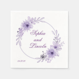 Servilleta De Papel Boda Púrpura Especial Floral