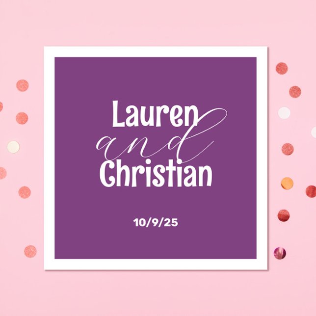 Servilleta De Papel Boda Púrpura Oscuro de la Escritura (Subido por el creador)