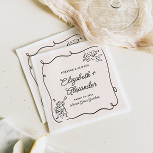 Servilleta De Papel Boda Quirky & Caprichosa de Querubines Cupido